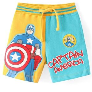 🫐3/$30 Kids Captain America Themed Shorts - Yellow and Blue size 18-24m